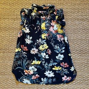 Loft floral ruffle blouse